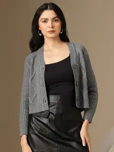 Chemistry Cable Knit Woollen Crop Pullover