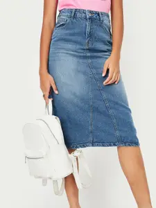 max Girls Pure Cotton A-Line Midi Skirts