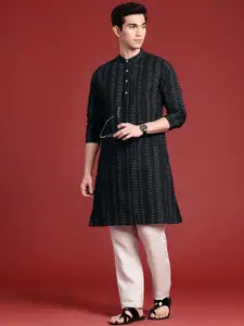 Anouk Men Polka Dot Printed Pure Cotton Kurta