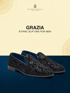 MICHAEL ANGELO Men Textured Casual Mojaris