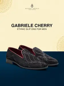 MICHAEL ANGELO Men Woven Design Mojaris