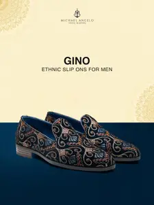 MICHAEL ANGELO Men Woven Design Mojaris