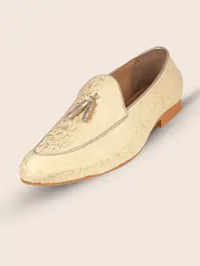 TANNY SHOES Men Woven Design Lightweight Mojaris