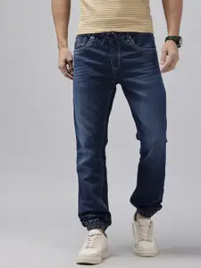 SPYKAR Men High-Rise Light Fade Stretchable Denim Joggers