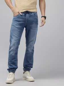 SPYKAR Men High-Rise Heavy Fade Stretchable Denim Joggers