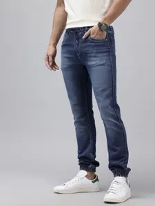 SPYKAR Men High-Rise Heavy Fade Stretchable Denim Joggers