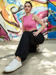 Life With Pockets Women Straight Fit High-Rise Stretchable Cargo Jeans