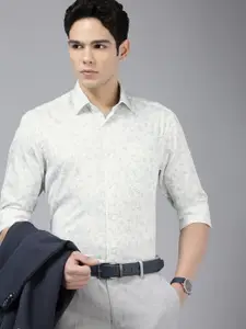 Arrow Manhattan Slim Fit Abstract Printed Pure Cotton Formal Shirt
