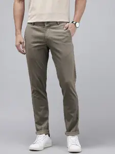 Arrow Men Slim Fit  Micro Ditsy Printed Low-Rise Trousers