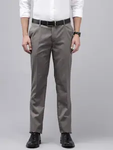 Arrow Men Self Design Textured Hudson Tailored Tapered Fit Formal Trousers