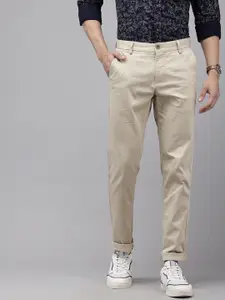 Arrow Men Geometric Printed Bronson Slim Fit Low-Rise Semiformal Trousers