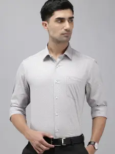 Arrow Pure Cotton Manhattan Slim Fit Geometric Printed Formal Shirt