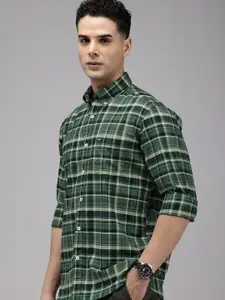 Arrow Pure Cotton Manhattan Slim Fit Opaque Checked Casual Shirt