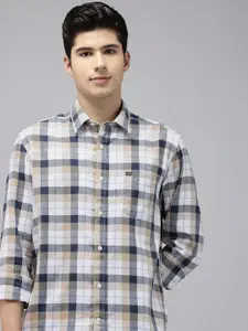 Arrow Manhattan Slim Fit Checked Pure Cotton Casual Shirt
