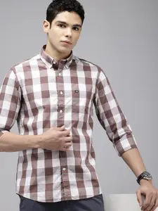 Arrow Manhattan Slim Fit Buffalo Checks Button-Down Collar Pure Cotton Casual Shirt