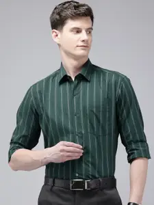 Arrow Pure Cotton Manhattan Slim Fit Striped Formal Shirt