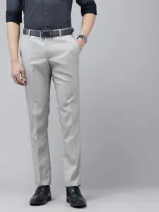 Arrow Men Self Design Textured Hudson Tailored Tapered Fit Formal Trousers