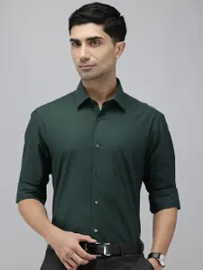 Arrow Pure Cotton Self Design Manhattan Slim Fit Textured Formal Shirt