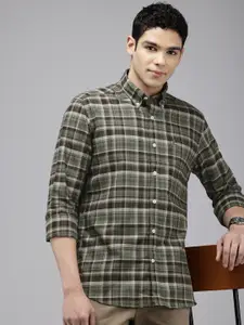 Arrow Manhattan Slim Fit Checked Button-Down Collar Pure Cotton Casual Shirt