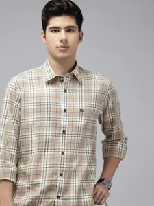 Arrow Manhattan Slim Fit Checked Pure Cotton Casual Shirt