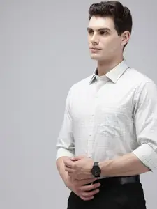 Arrow Manhattan Slim Fit Micro Checks Opaque Pure Cotton Formal Shirt