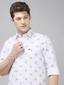 Arrow Manhattan Slim Fit Printed Pure Cotton Casual Shirt