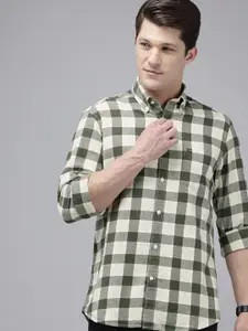 Arrow Pure Cotton Manhattan Slim Fit Opaque Checked Casual Shirt