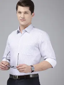 Arrow Manhattan Slim Fit Striped Pure Cotton Formal Shirt