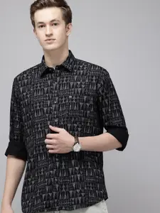 Arrow Manhattan Slim Fit Geometric Printed Pure Cotton Casual Shirt