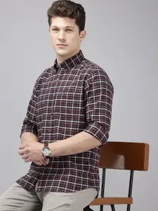 Arrow Manhattan Slim Fit Checked Pure Cotton Casual Shirt