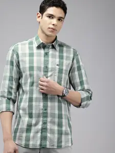 Arrow Manhattan Slim Fit Checked Pure Cotton Casual Shirt