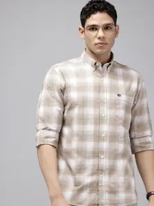 Arrow Manhattan Slim Fit Checked Pure Cotton Casual Shirt
