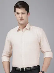 Arrow Pure Cotton Manhattan Slim Fit Self-Checked Formal Shirt