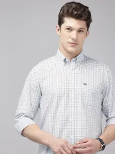 Arrow Pure Cotton Manhattan Slim Fit Button-Down Collar Collar Checked Casual Shirt