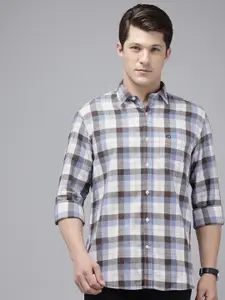 Arrow Pure Cotton Manhattan Slim Fit Opaque Checked Casual Shirt