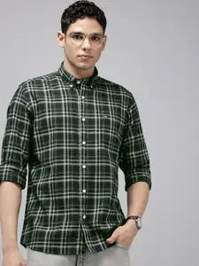 Arrow Manhattan Slim Fit Checked Button-Down Collar Pure Cotton Casual Shirt
