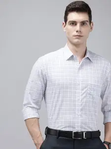 Arrow Manhattan Slim Fit Opaque Checked Pure Cotton Formal Shirt