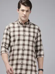 Arrow Pure Cotton Manhattan Slim Fit Opaque Checked Casual Shirt