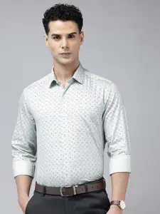Arrow Manhattan Slim Fit Printed Pure Cotton Formal Shirt