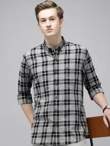 Arrow Manhattan Slim Fit Checked Pure Cotton Casual Shirt