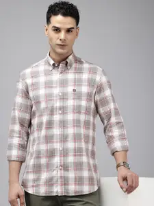 Arrow Pure Cotton Manhattan Slim Fit Button-Down Collar Checked Casual Shirt