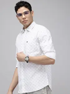 Arrow Manhattan Slim Fit Geometric Printed Pure Cotton Casual Shirt