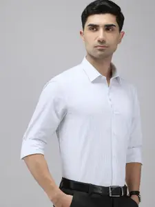 Arrow Pure Cotton Manhattan Slim Fit Vertical Striped Textured Formal Shirt