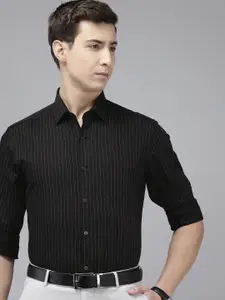 Arrow Manhattan Slim Fit Striped Pure Cotton Formal Shirt