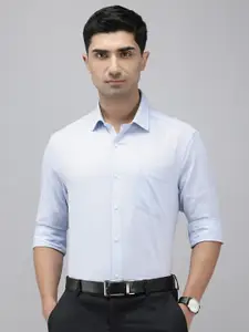 Arrow Pure Cotton Self Design Manhattan Slim Fit Opaque Formal Shirt