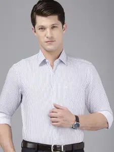 Arrow Pure Cotton Manhattan Slim Fit Striped Formal Shirt