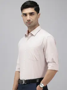 Arrow Pure Cotton Self Design Manhattan Slim Fit Textured Formal Shirt