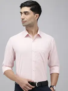 Arrow Pure Cotton Self Design Manhattan Slim Fit Textured Formal Shirt