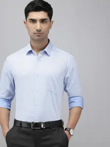 Arrow Pure Cotton Self Design Manhattan Slim Fit Opaque Formal Shirt