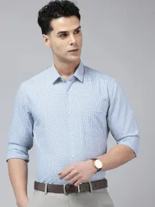 Arrow Pure Cotton Manhattan Slim Fit Self-Design Micro Checks Formal Shirt